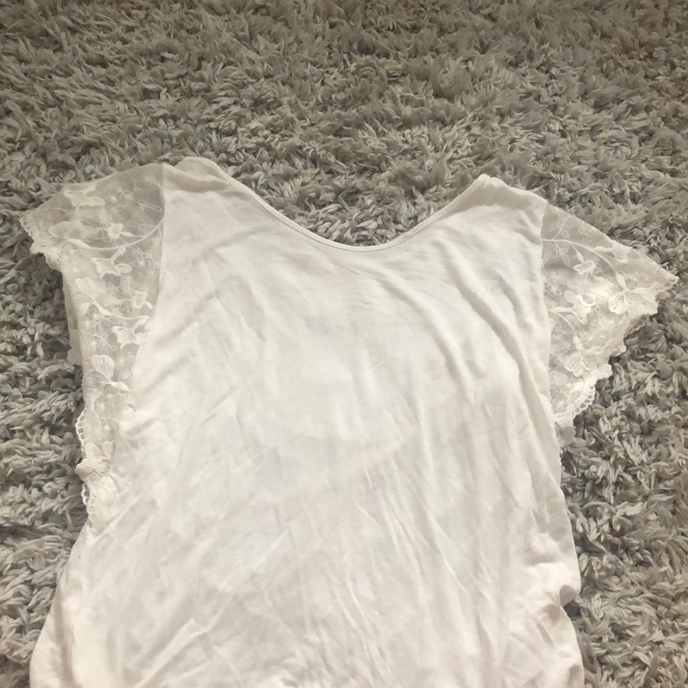 white lace sleeve top